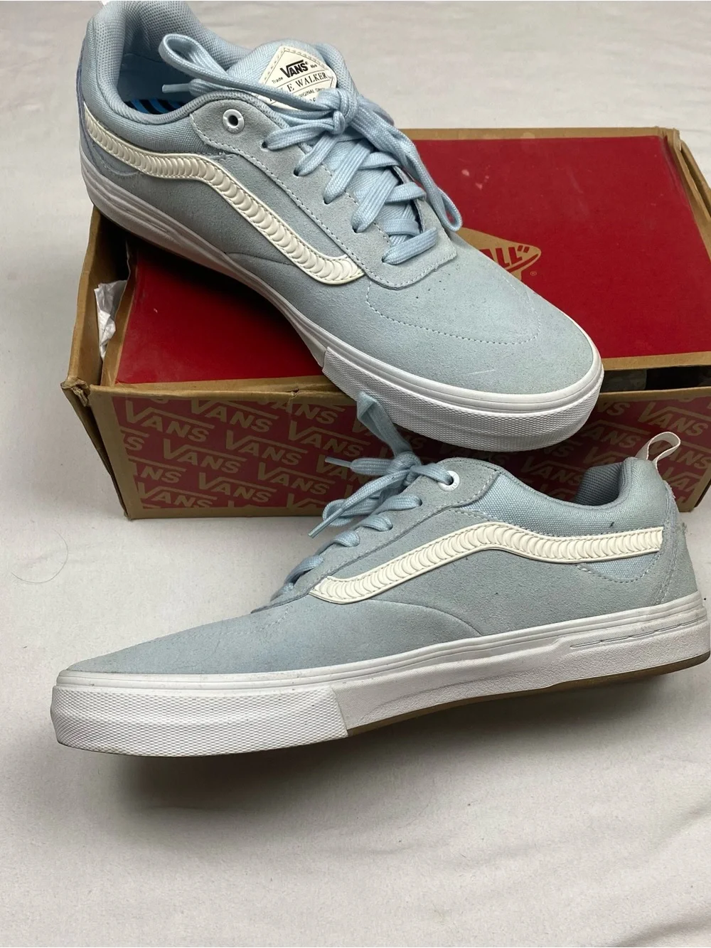 Vans Men's Light Blue Suede Low-Top Sneakers